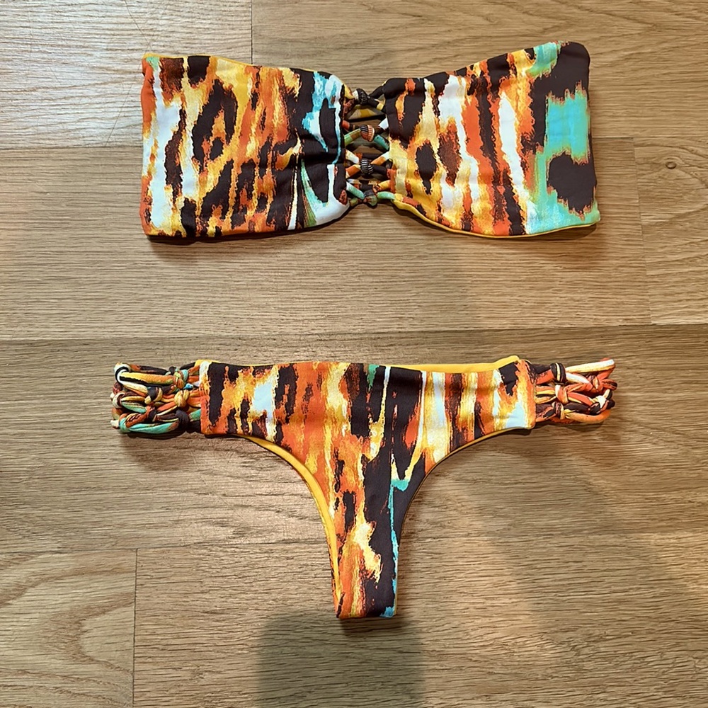 Tribal Reversible Brazilian Bikini - Size Small
